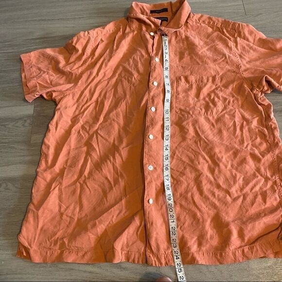 Grant Thomas, pure silk, light orange button down - Picture 7 of 7